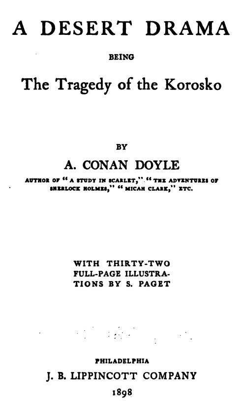 A Desert Drama: Being the Tragedy of the "korosko"