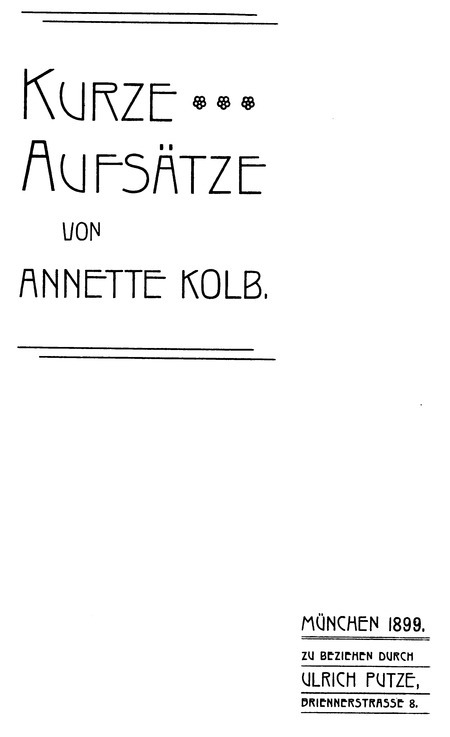 Kurze Aufsätze