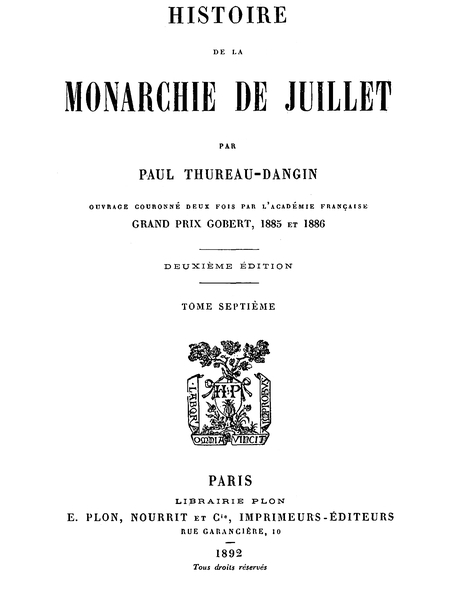 Histoire De La Monarchie De Juillet (volume 7 / 7)