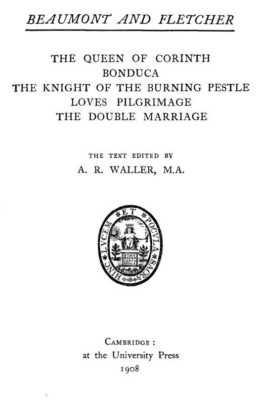 Beaumont and Fletcher's Works, Vol. 06 of 10