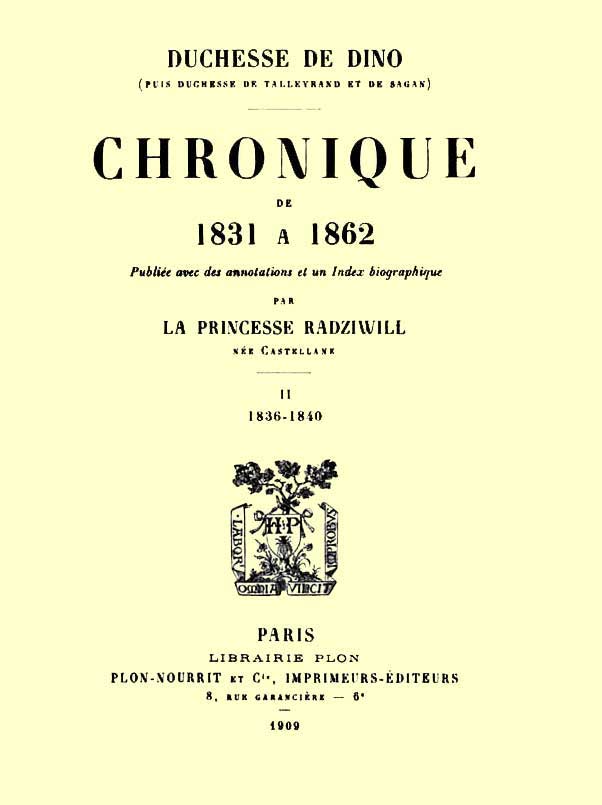 Chronique De 1831 À 1862, Tome 2 (de 4)