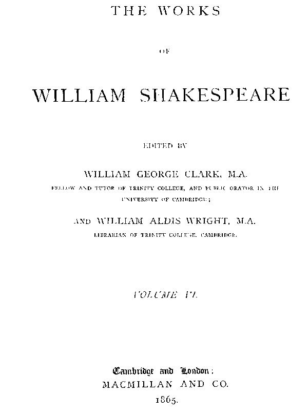 The Works of William Shakespeare [Cambridge Edition] [Vol. 6 Of 9]