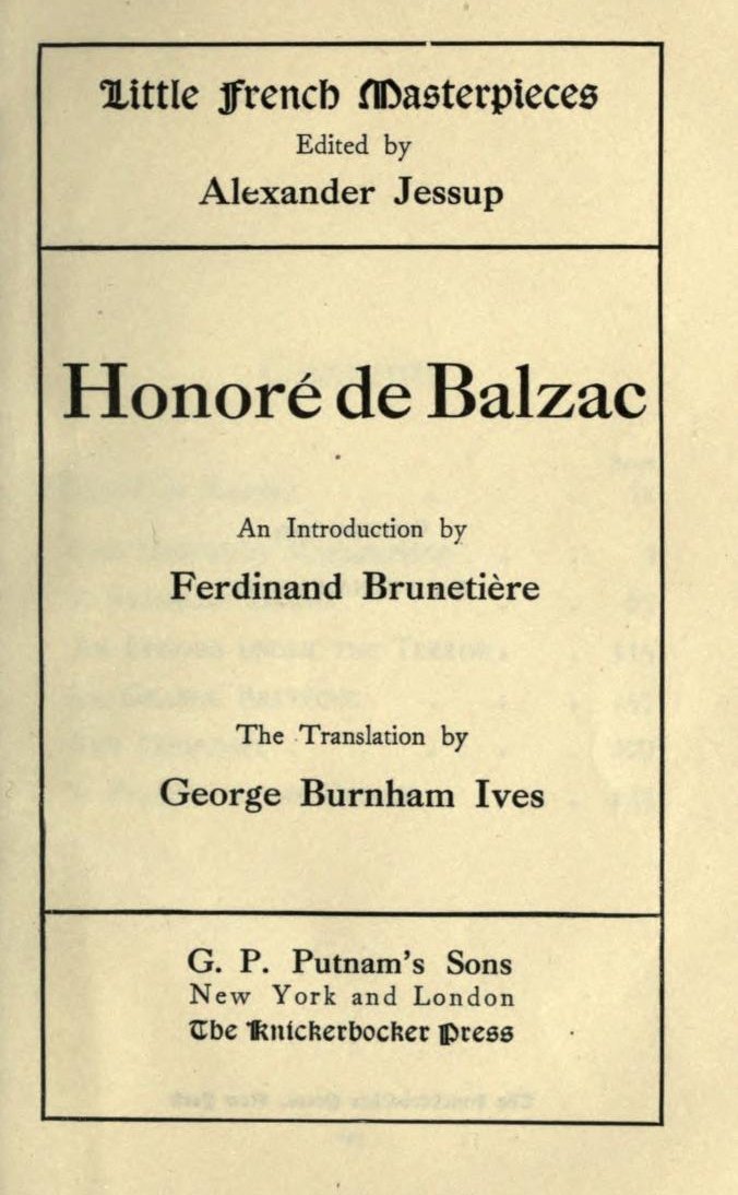 Honoré De Balzac