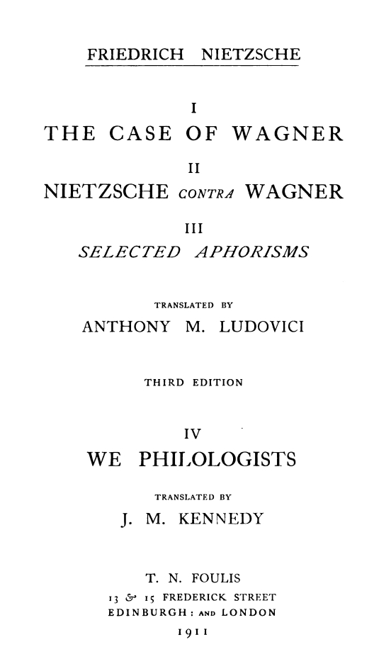 The Case of Wagnercomplete Works, Volume 8
