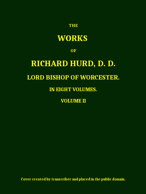 The Works of Richard Hurd, Volume 2 (of 8)