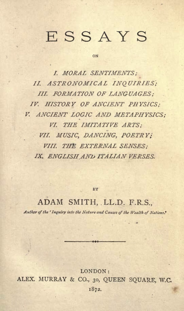 The Essays of Adam Smith