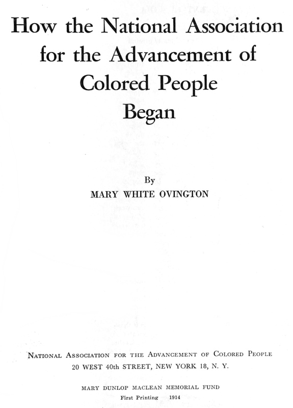 How the National Association for the Advancement of Colored People Began