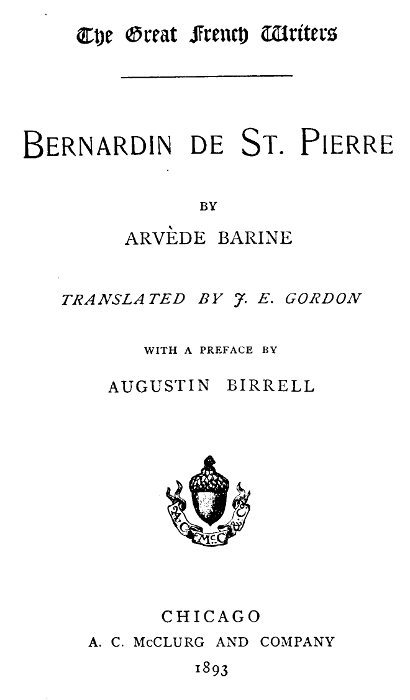 Bernardin De St. Pierre