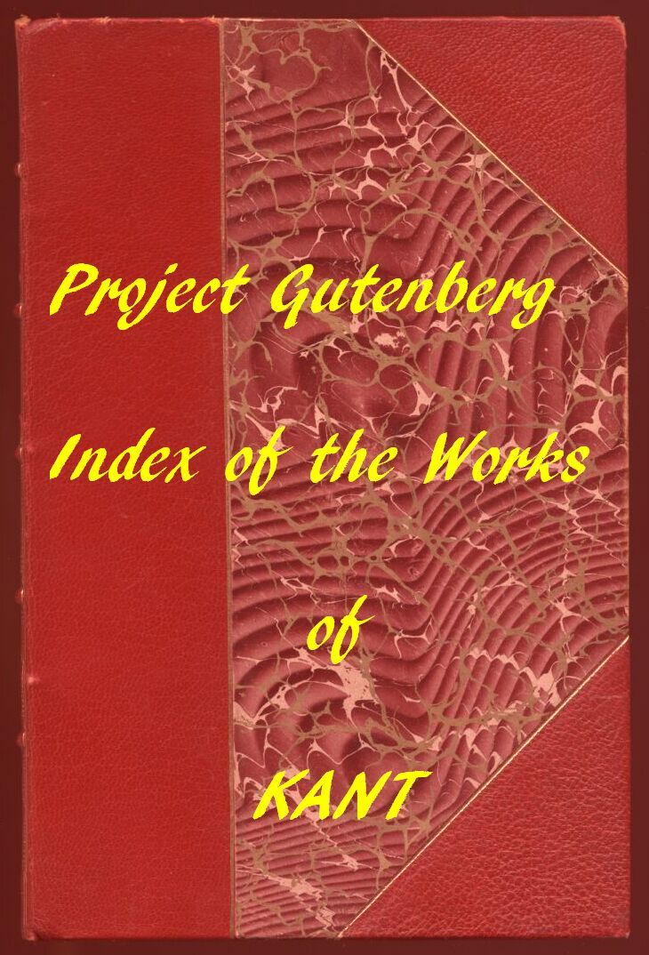 Index of the Project Gutenberg Works of Immanuel Kant