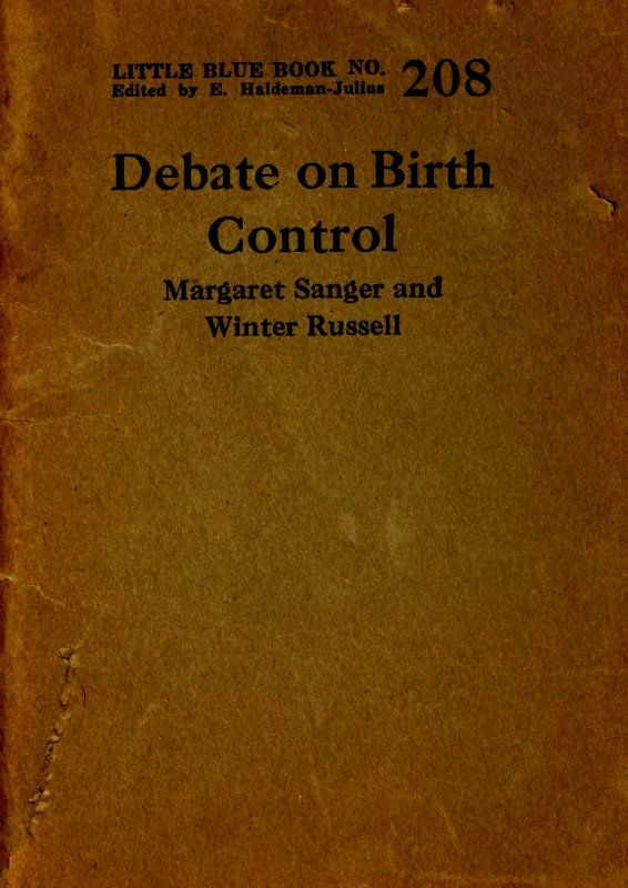 Debate on birth control. Margaret Sanger and Winter Russell