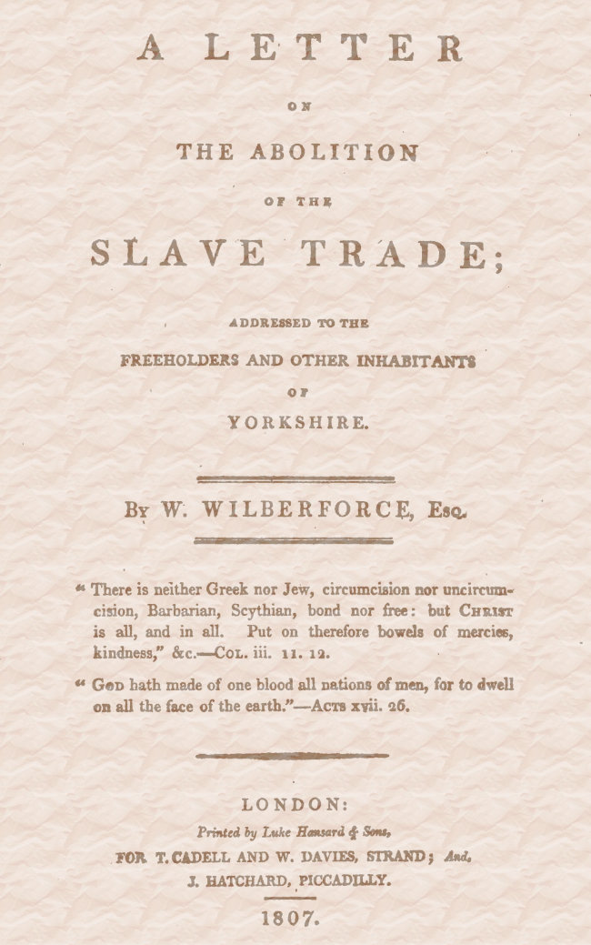 A Letter on the Abolition of the Slave Trade