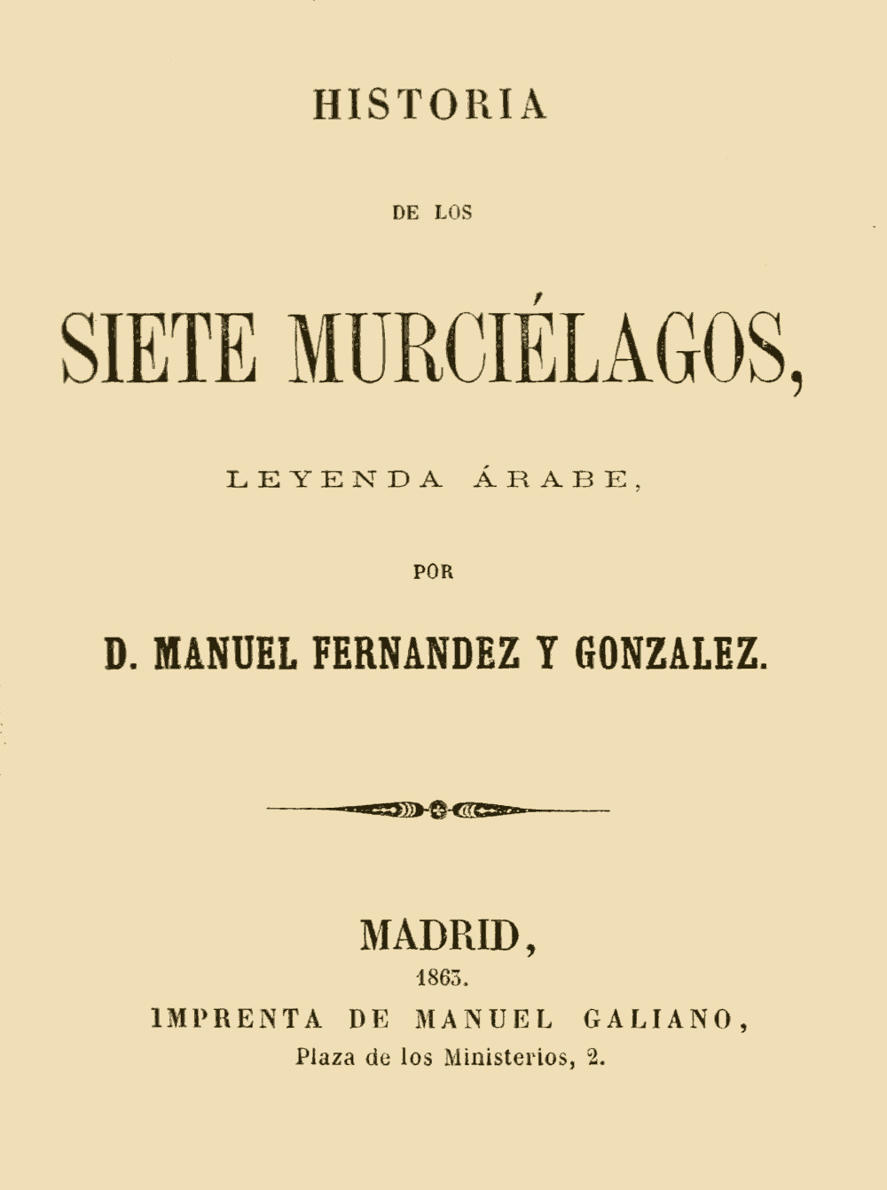 Historia de los siete murciélagos, leyenda árabe
