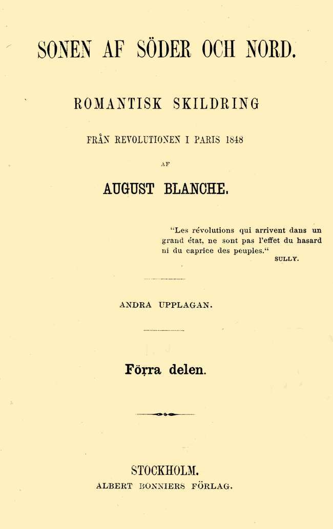 Sonen af söder och nord. Förra delen