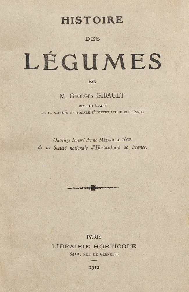 Histoire des légumes