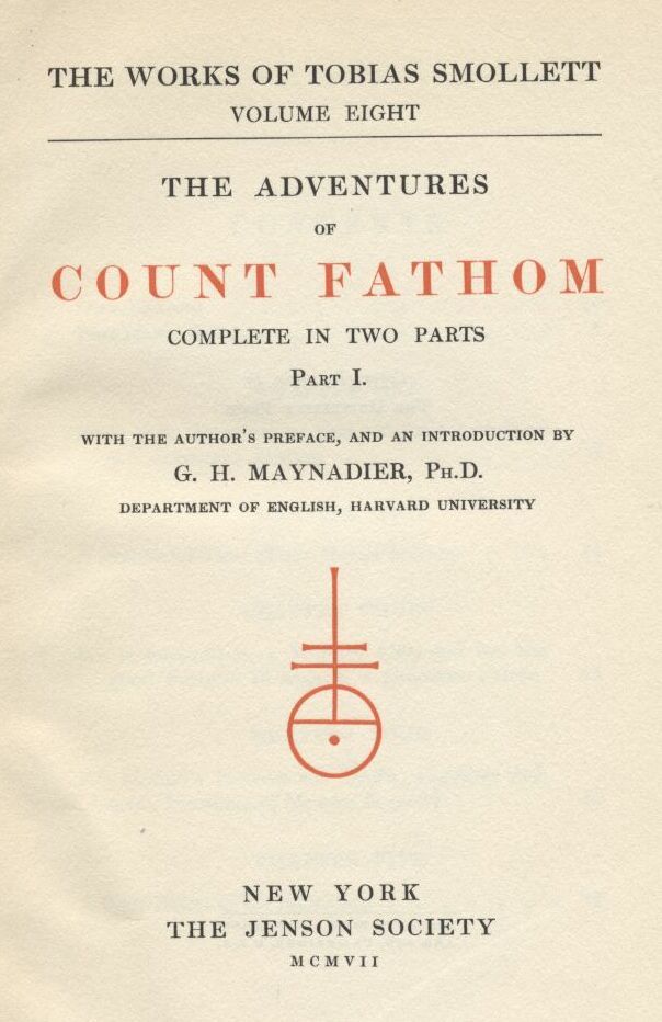The Adventures of Ferdinand Count Fathom — Volume 01