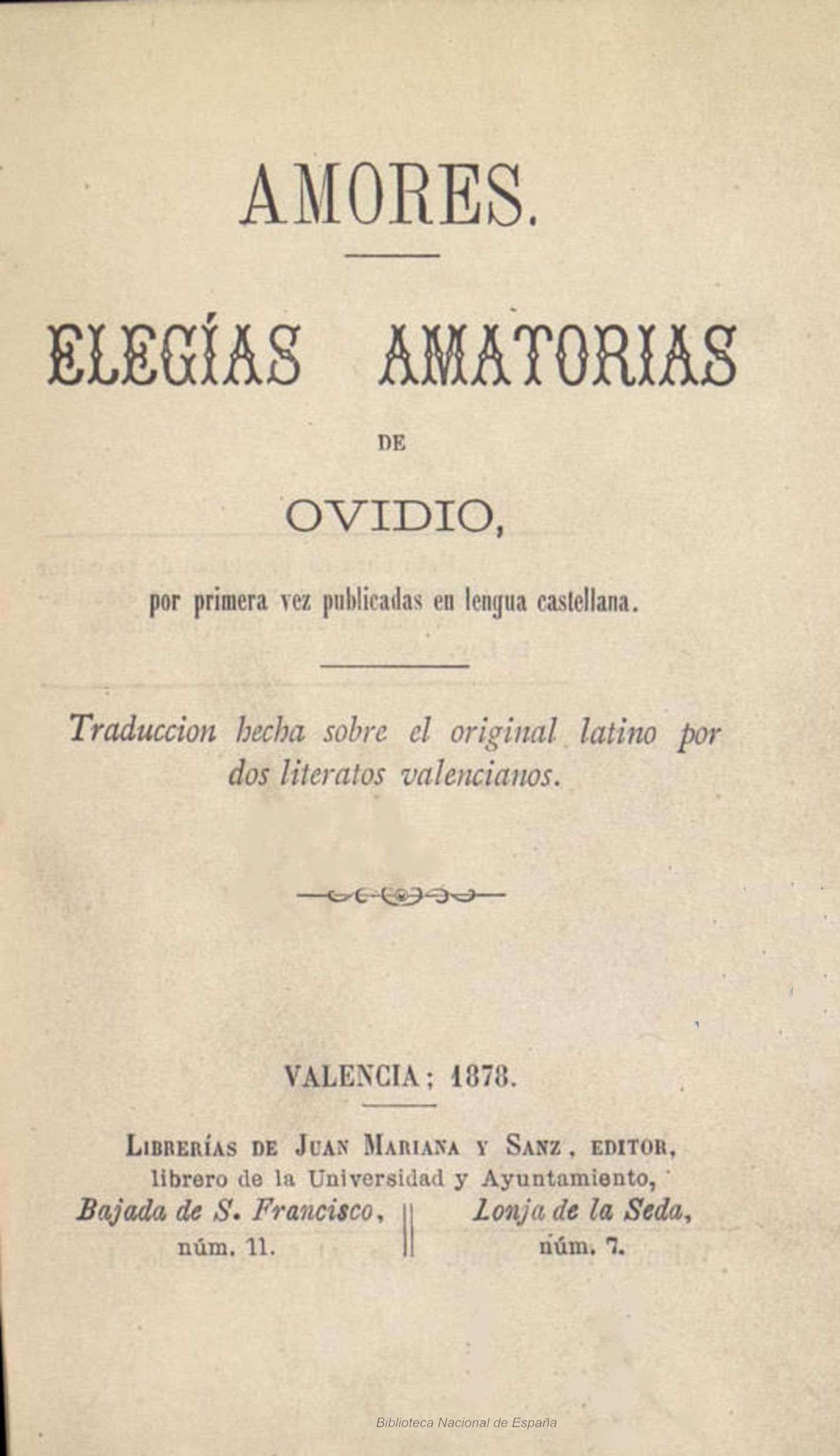 Amores: Elegías Amatorias