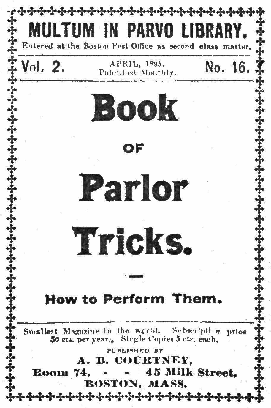 Book of Parlor Tricks: How to Perform Them