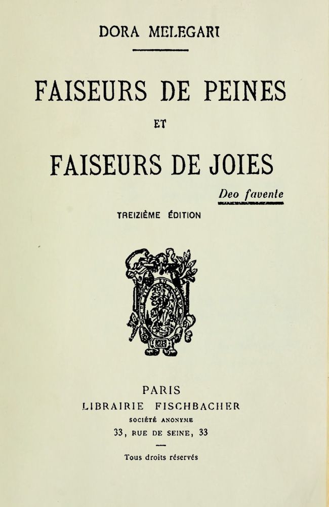 Faiseurs De Peines Et Faiseurs De Joies