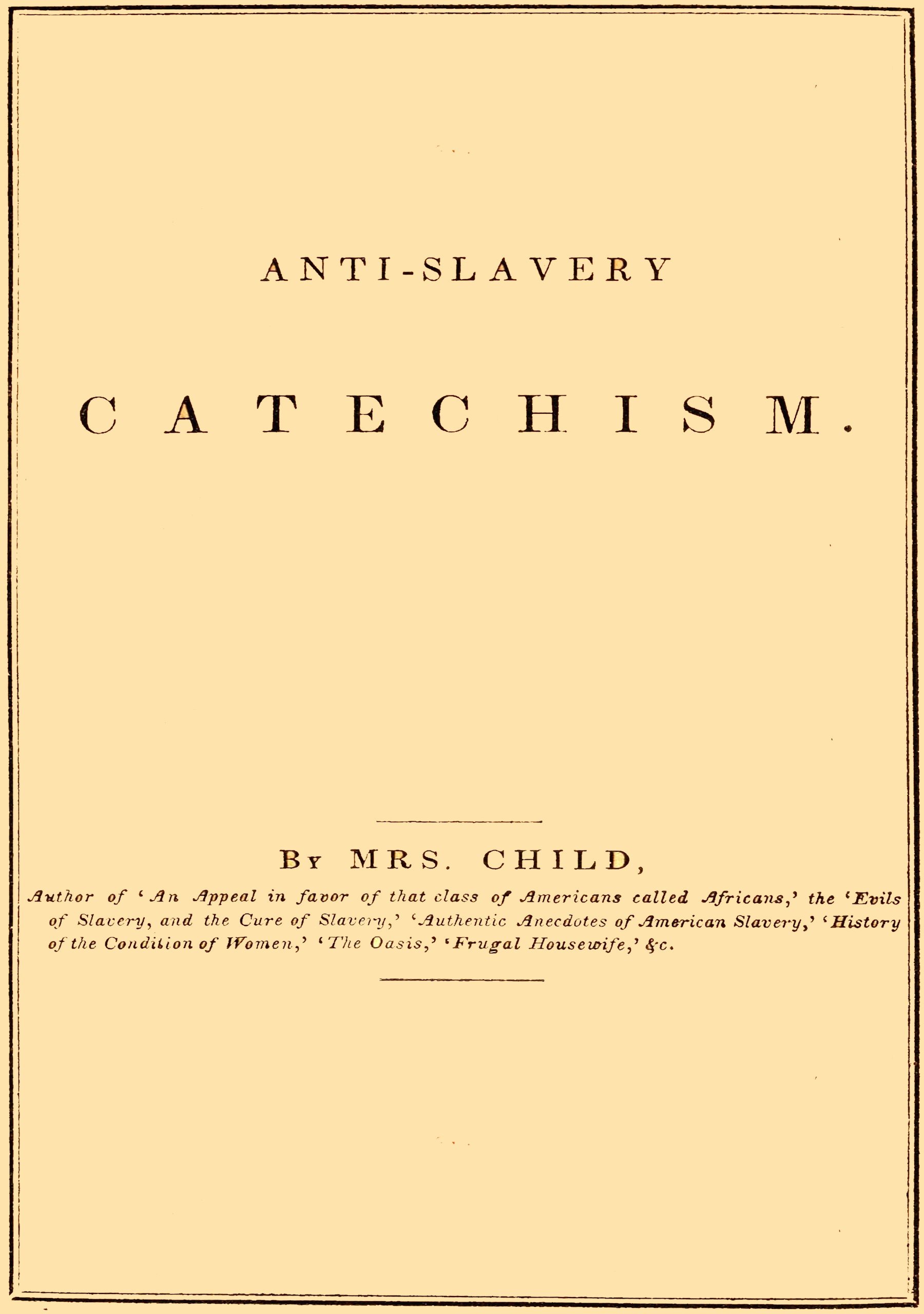 Anti-Slavery Catechism