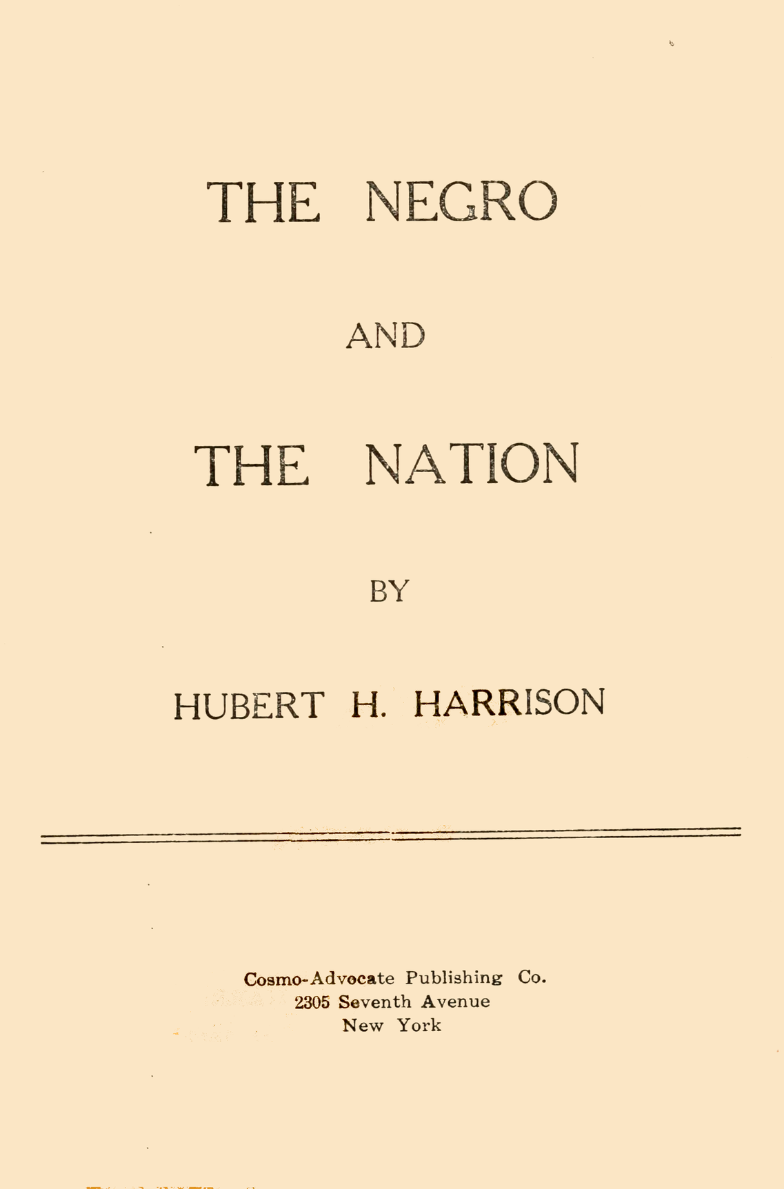 The Negro and the Nation