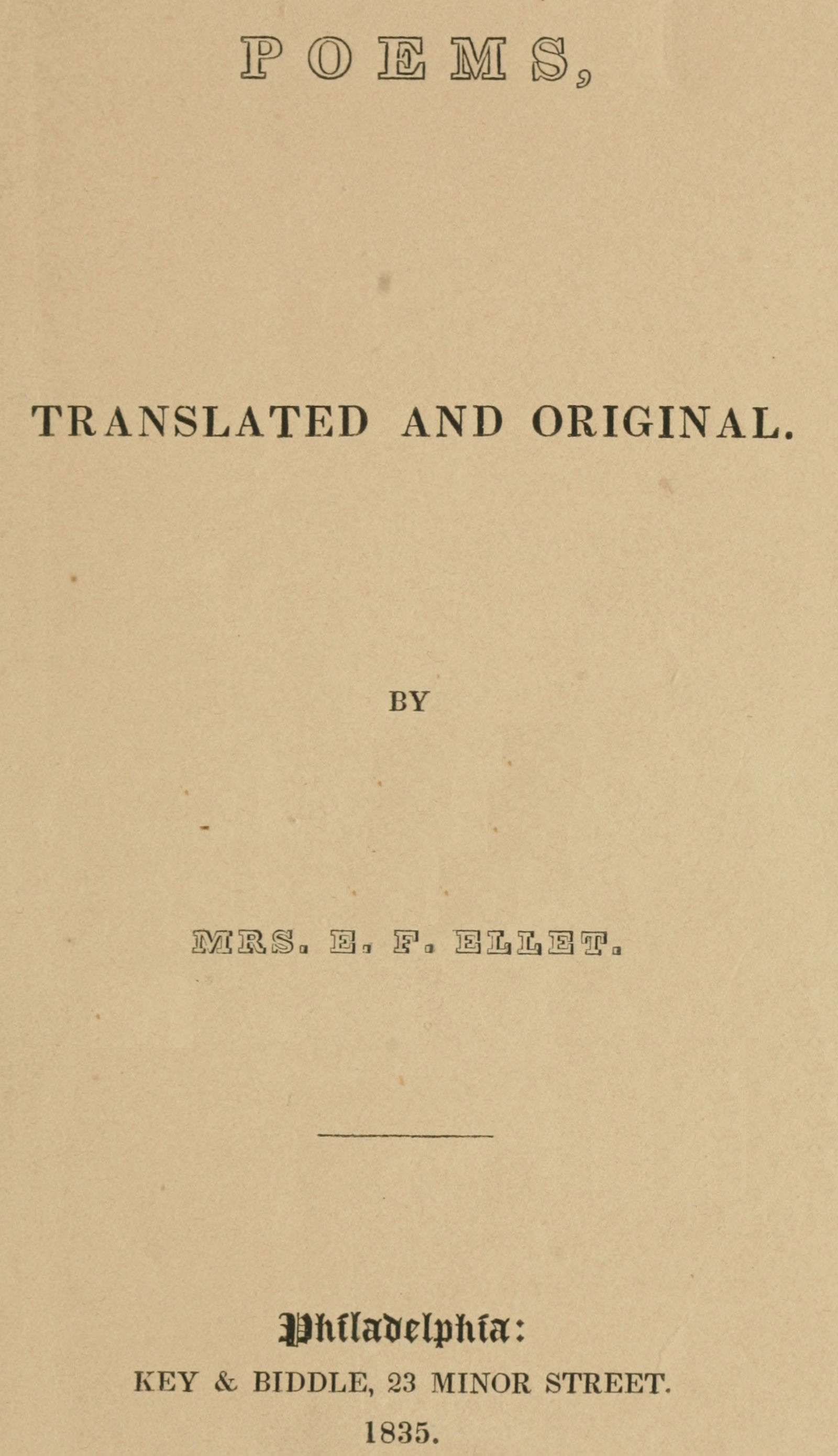 Poems, Translated and Original