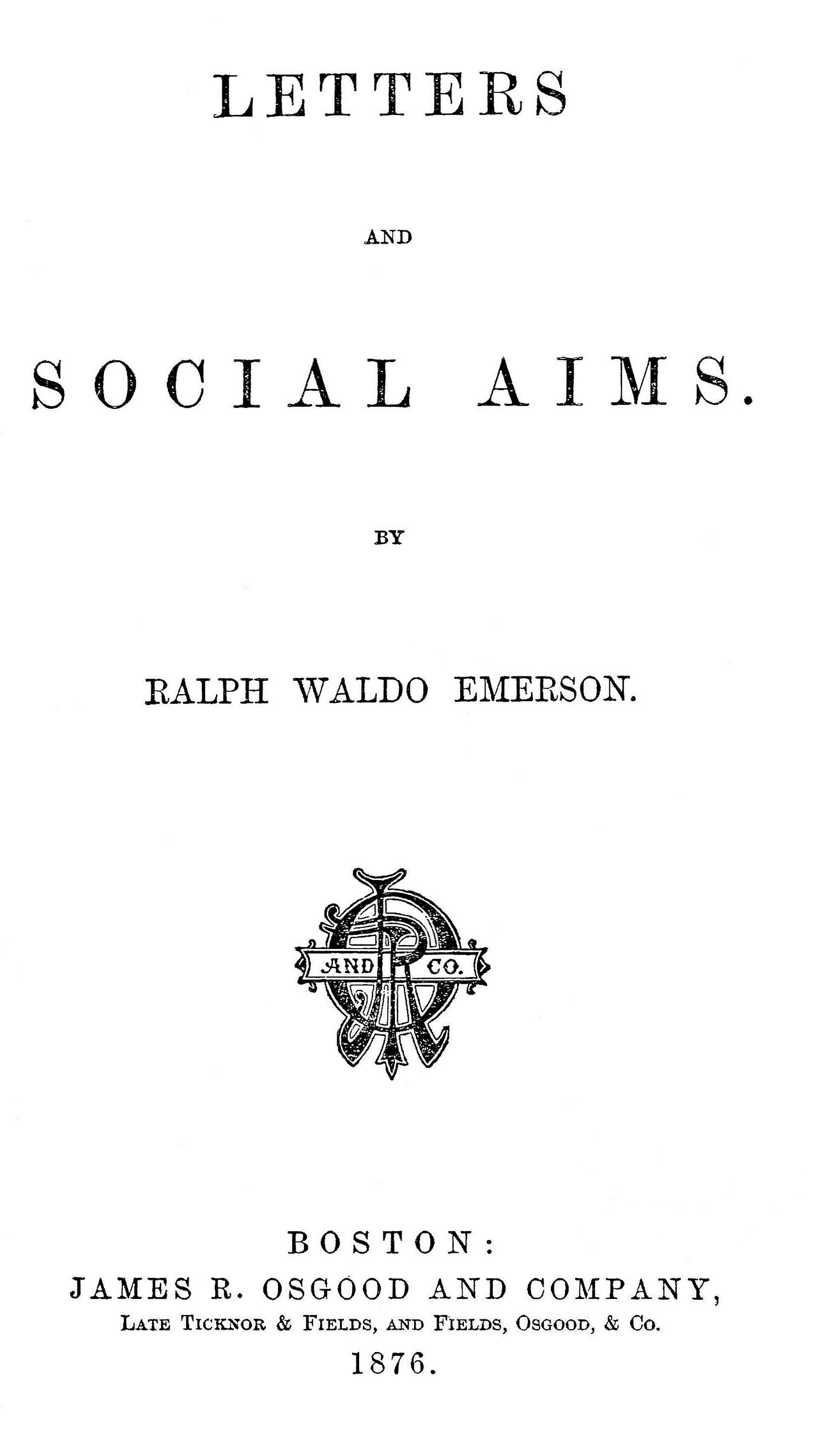 Letters and Social Aims