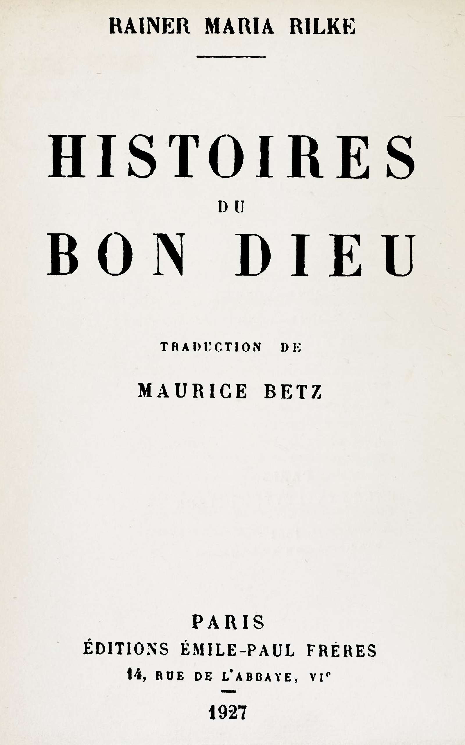 Histoires Du Bon Dieu