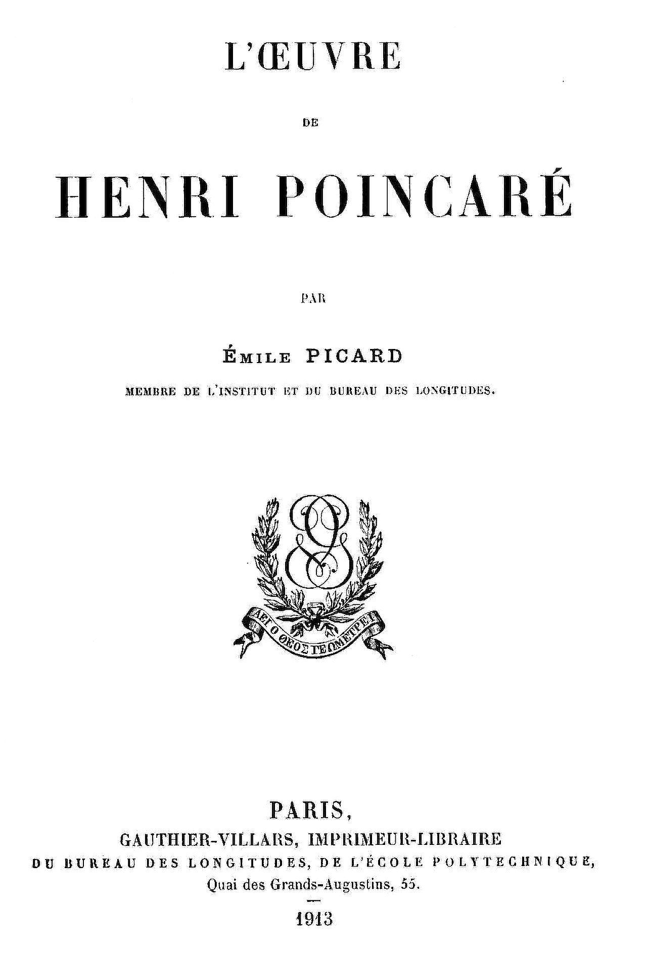 L'œuvre De Henri Poincaré