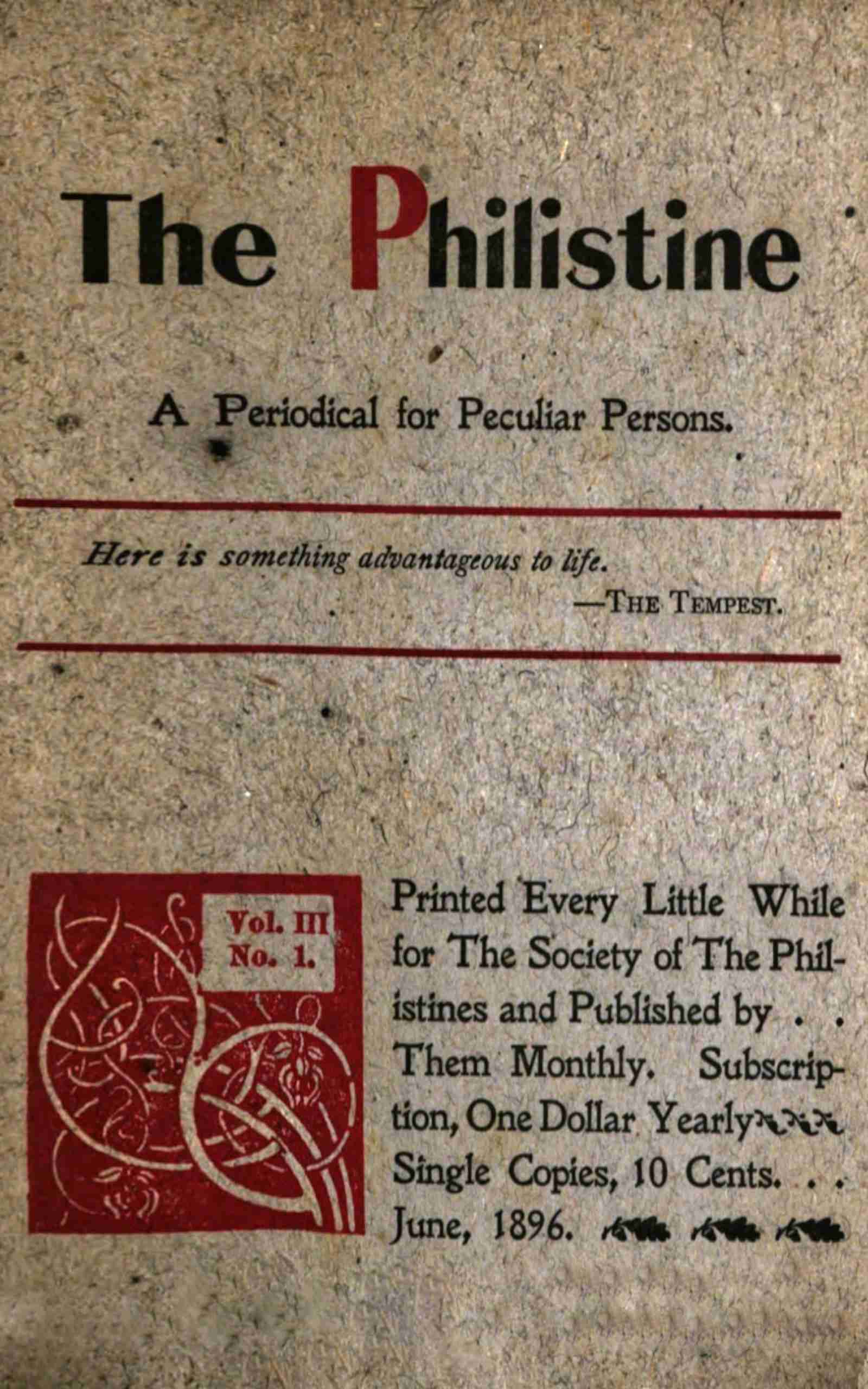 The Philistine: A Periodical for Peculiar Persons (vol. III, No. 1, June 1896)