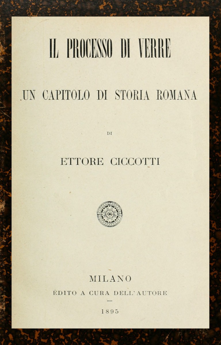 Il Processo Di Verre: UN Capitolo Di Storia Romana