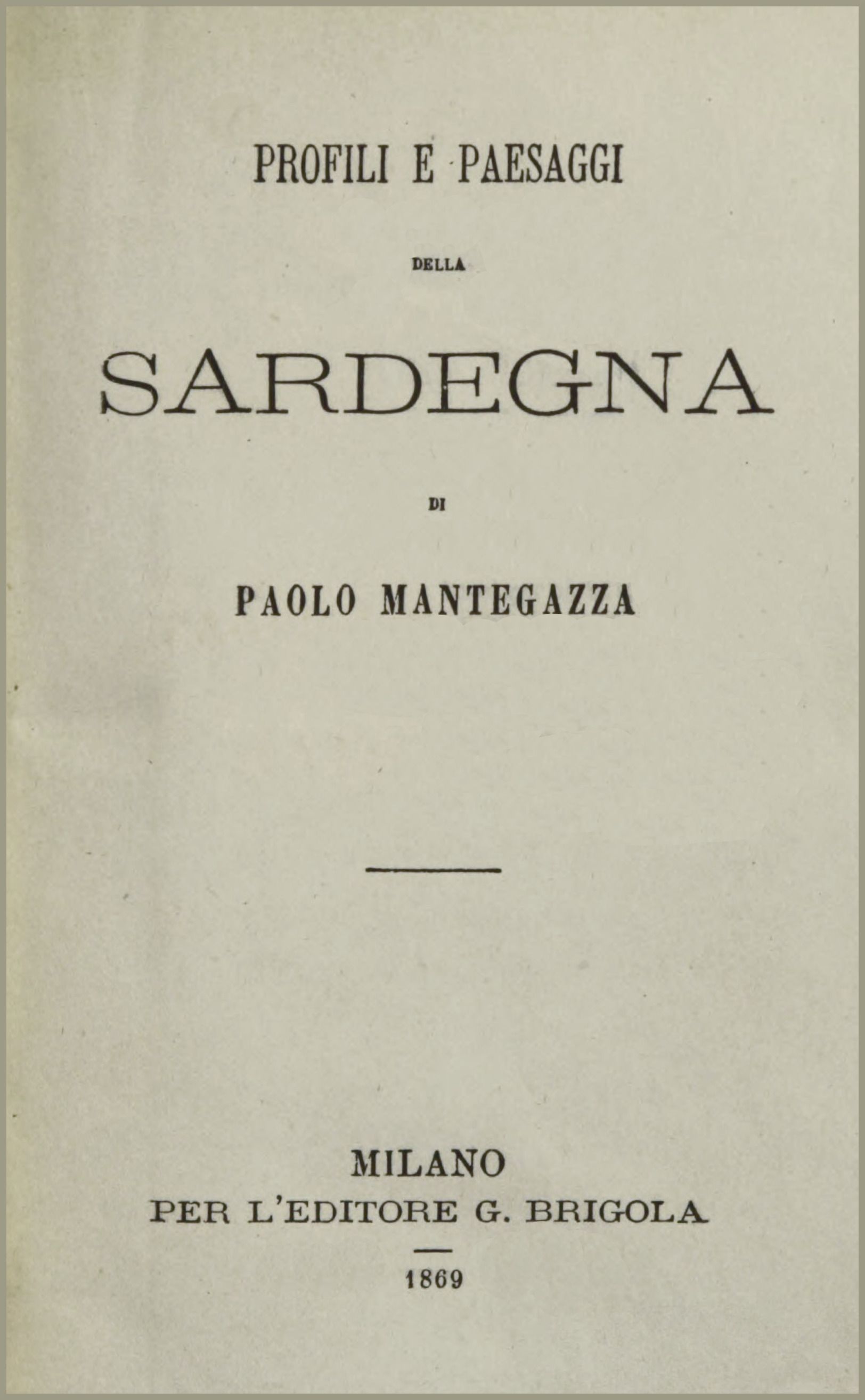 Profili E Paesaggi Della Sardegna