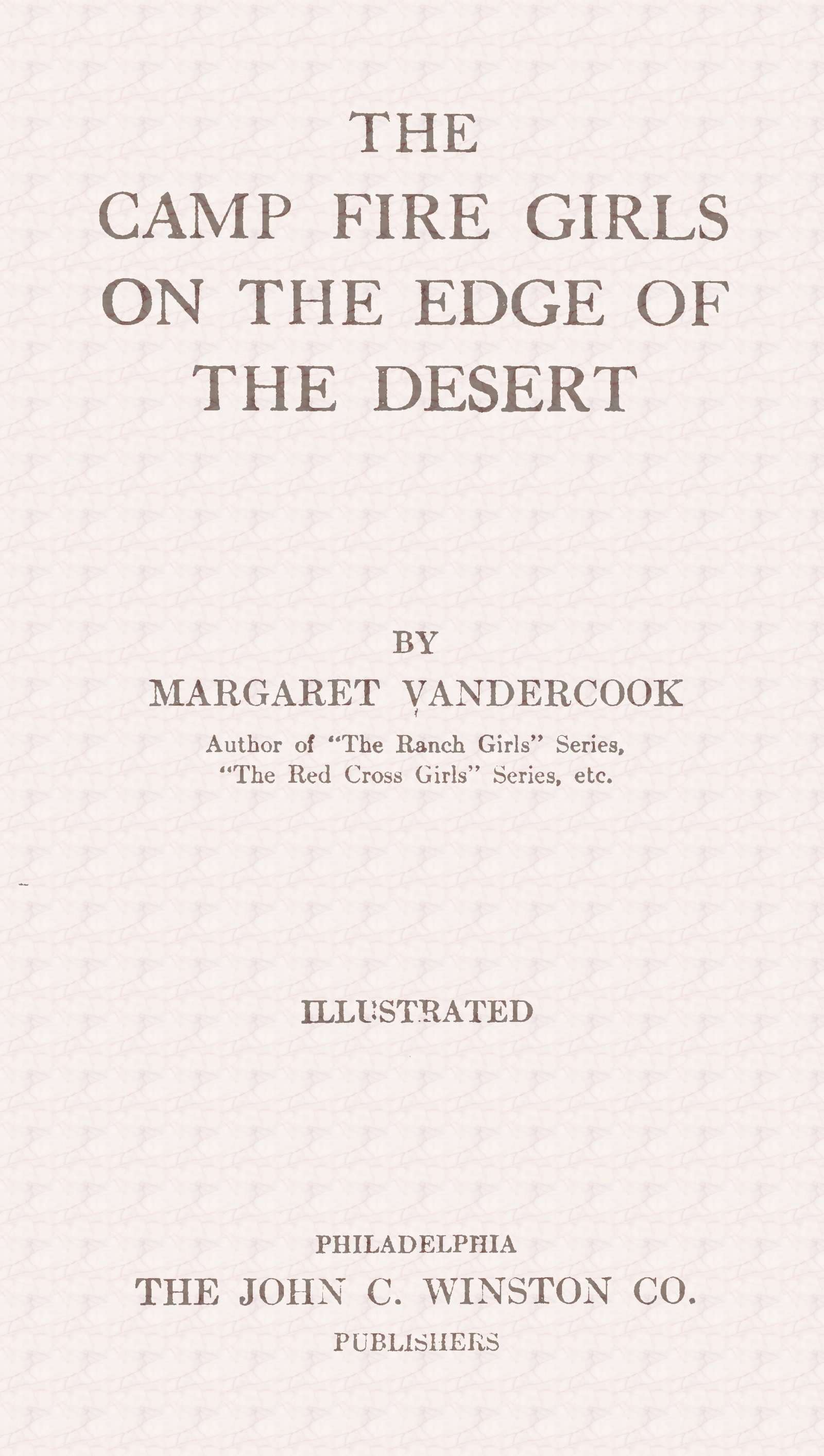 The Camp Fire Girls on the Edge of the Desert