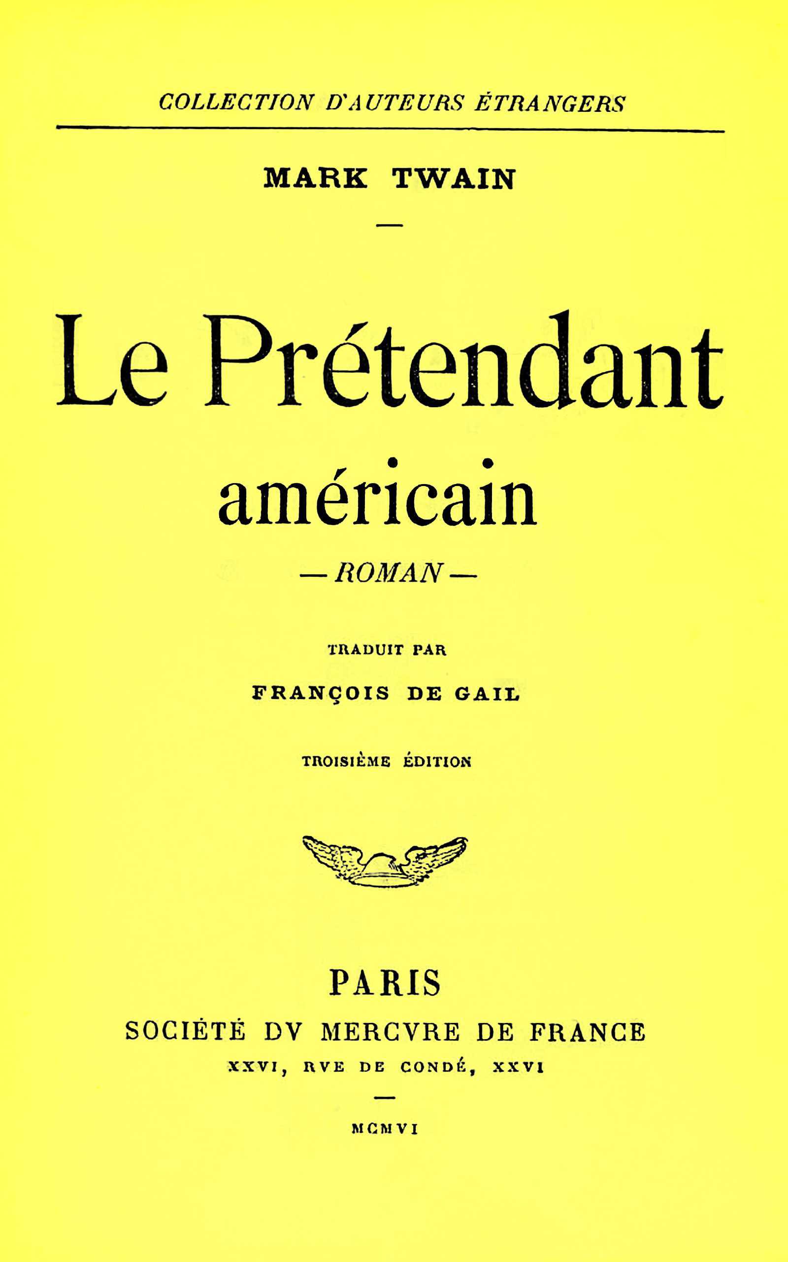 Le Prétendant Américain: Roman