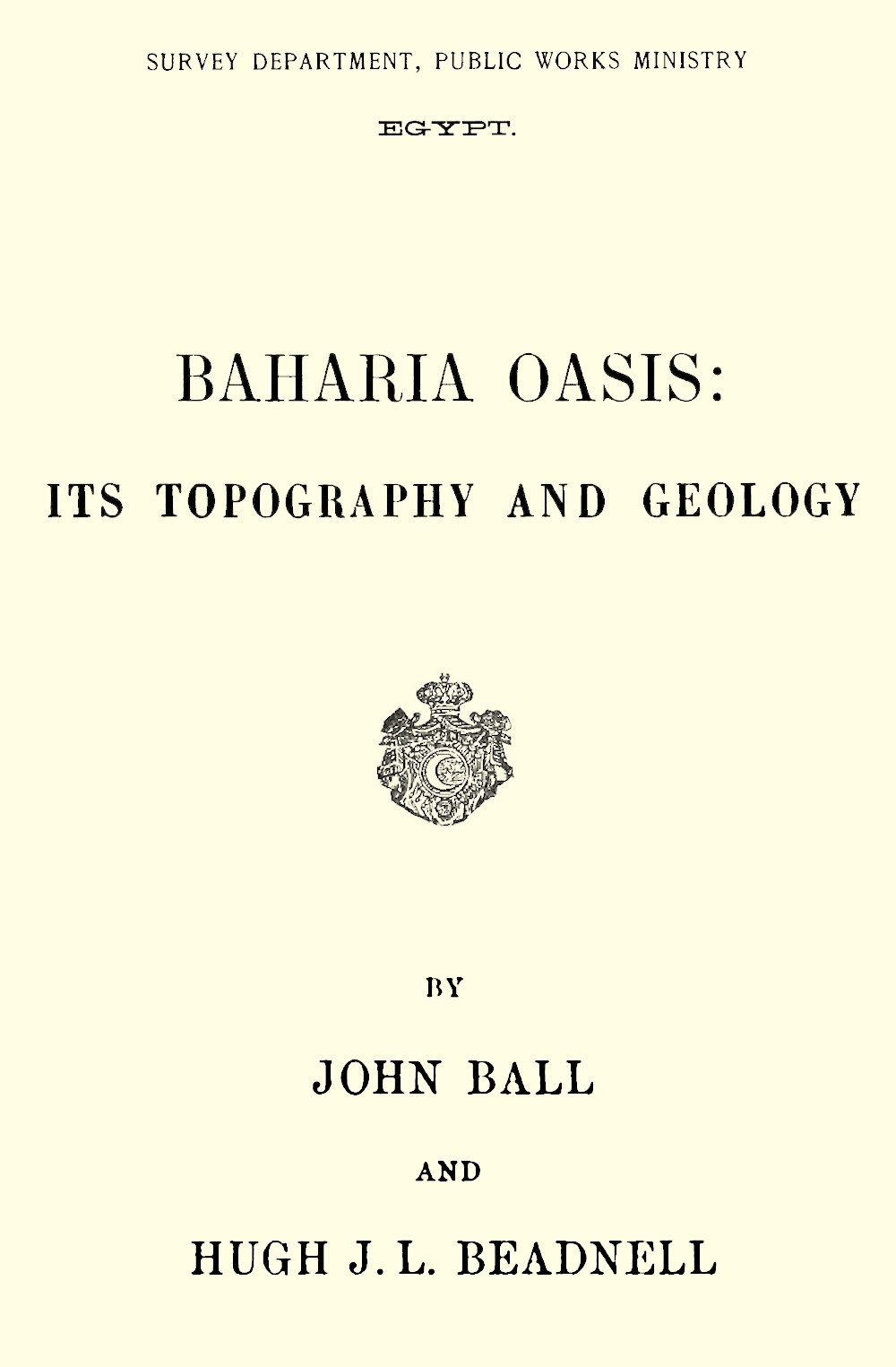 Baharia Oasis: Its Topography and Geology