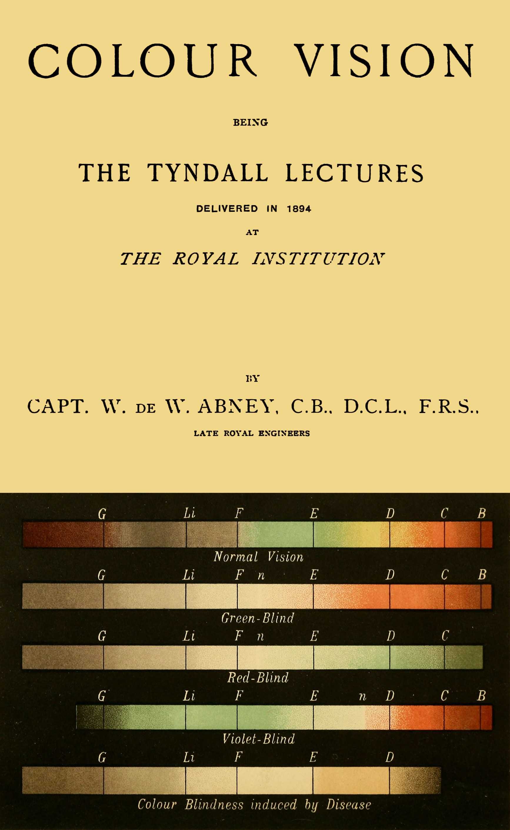Colour Vision: Being the Tyndall Lectures Delivered in 1894 at the Royal Institution