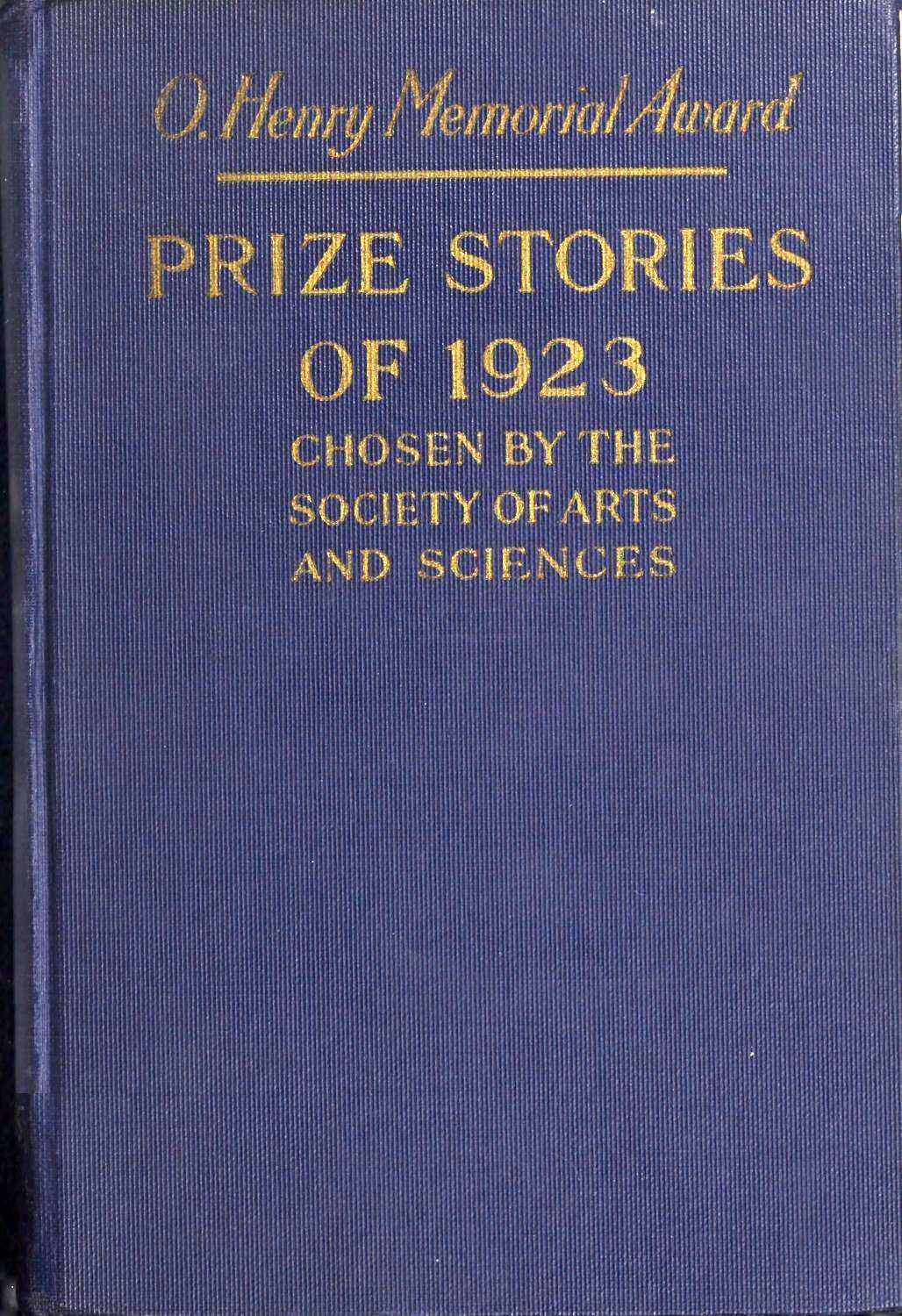 O. Henry Memorial Award Prize Stories of 1923