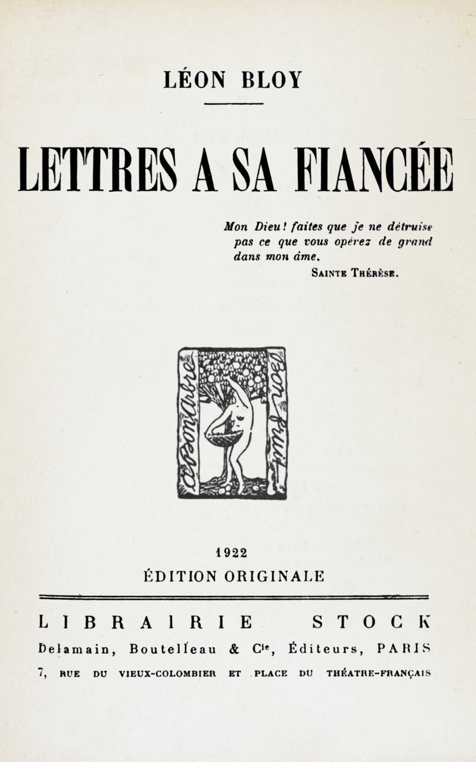 Lettres À Sa Fiancée