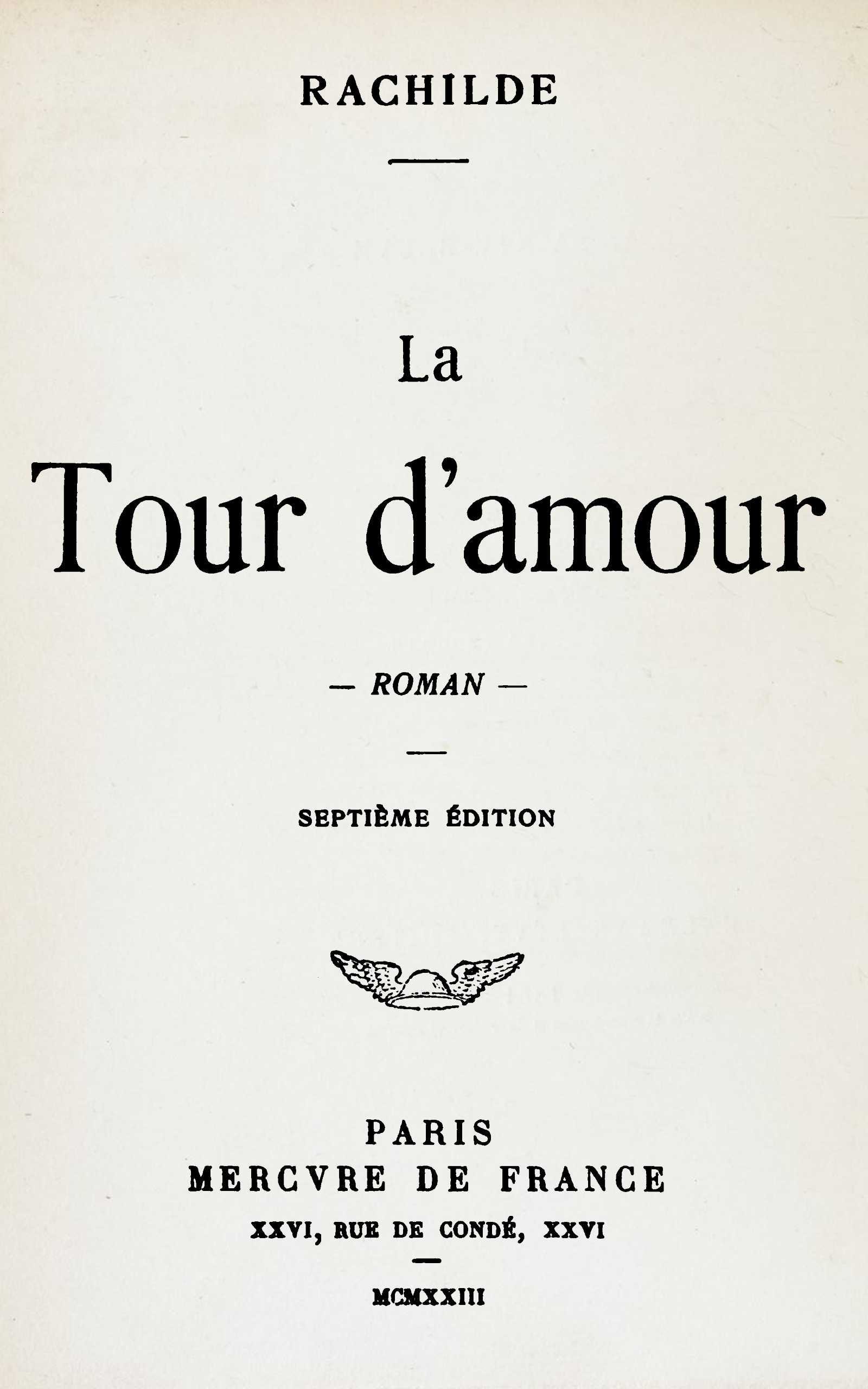 La Tour D'amour: Roman