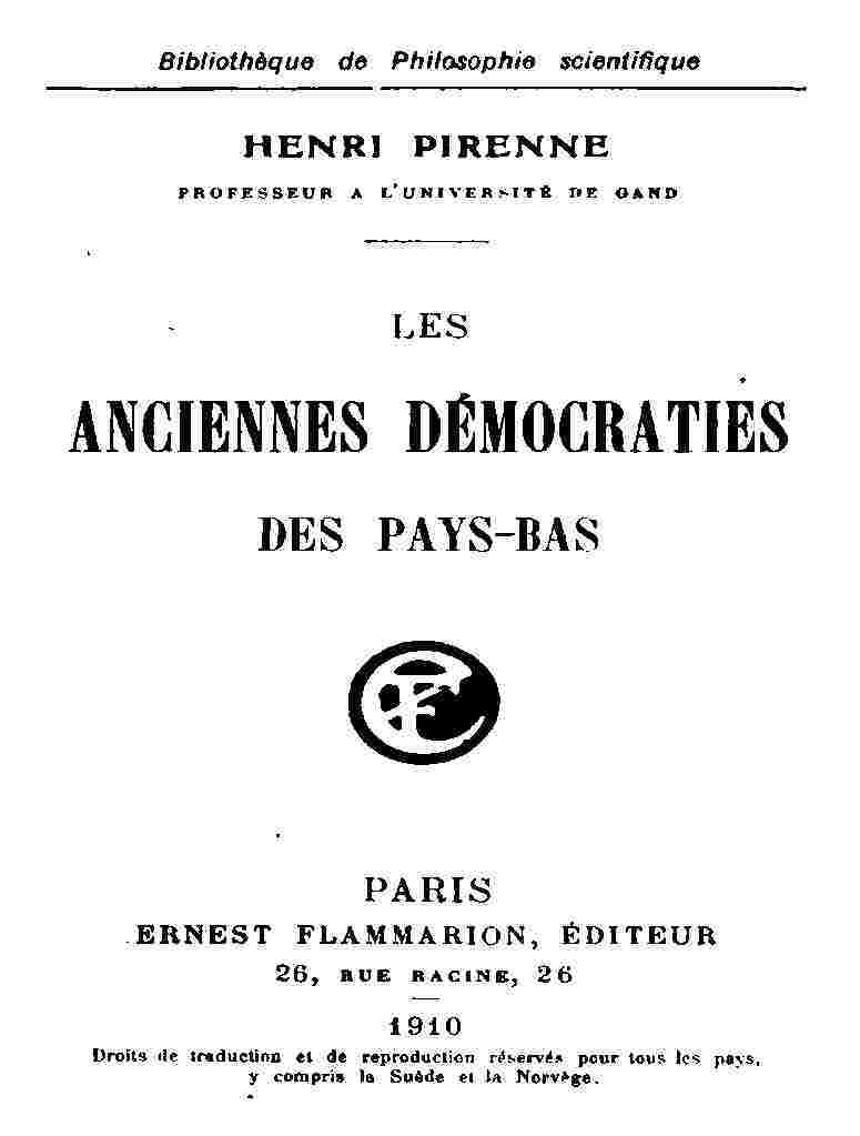 Les Anciennes Démocraties Des Pays-Bas