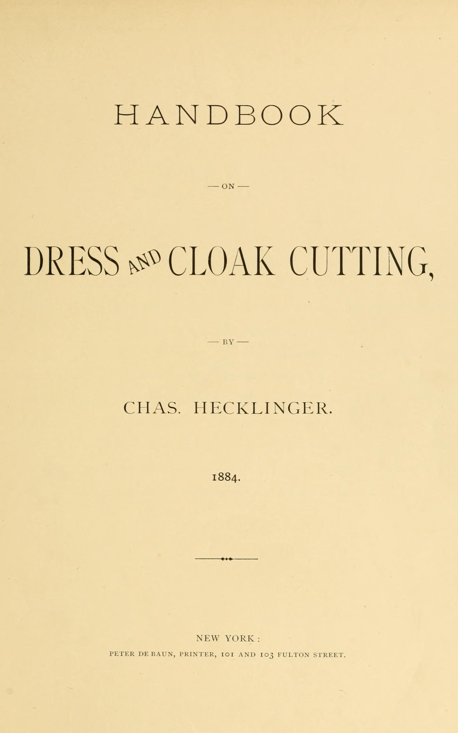 Handbook on Dress and Cloak Cutting