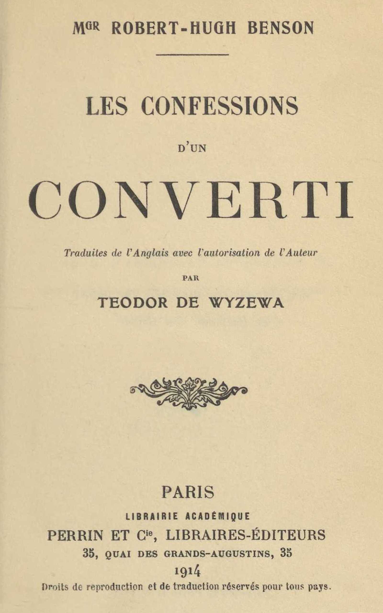 Les Confessions D'un Converti