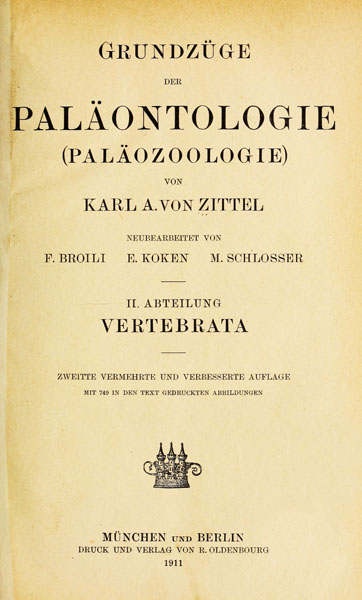Grundzüge Der Paläontologie (paläozoologie). 2. Abteilung: Vertebrata.
