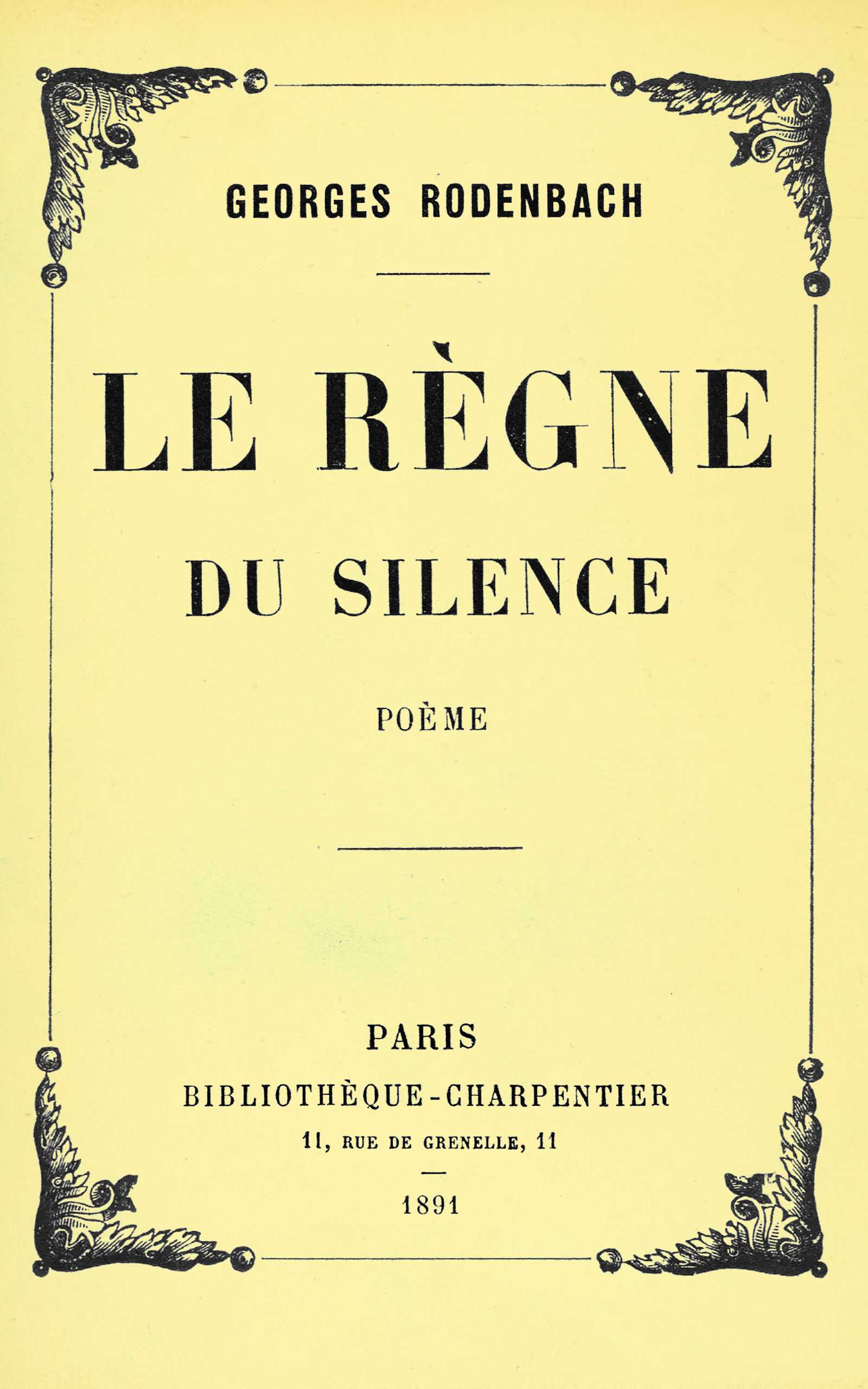 Le Règne Du Silence: Poème