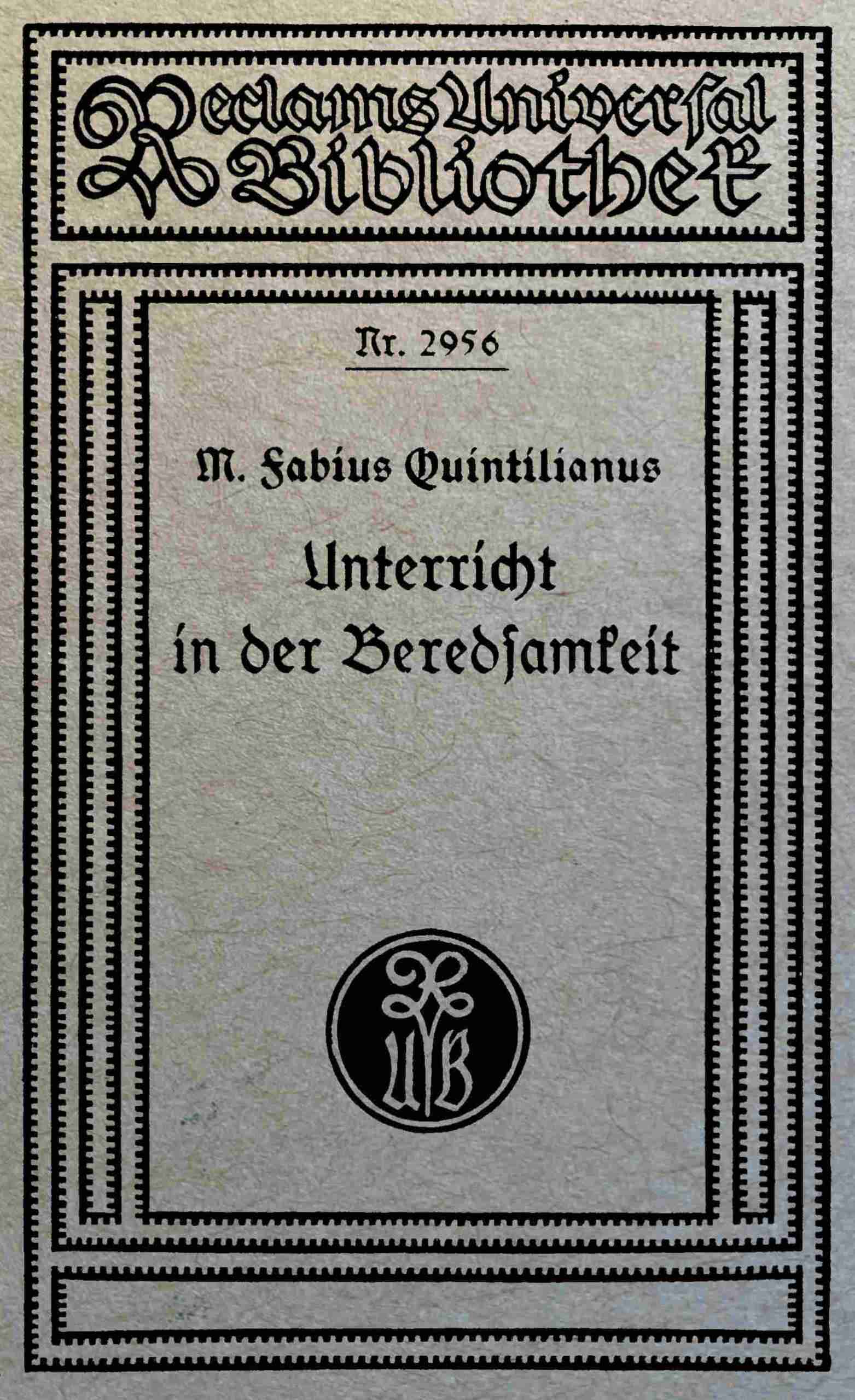 Unterricht in Der Beredsamkeit