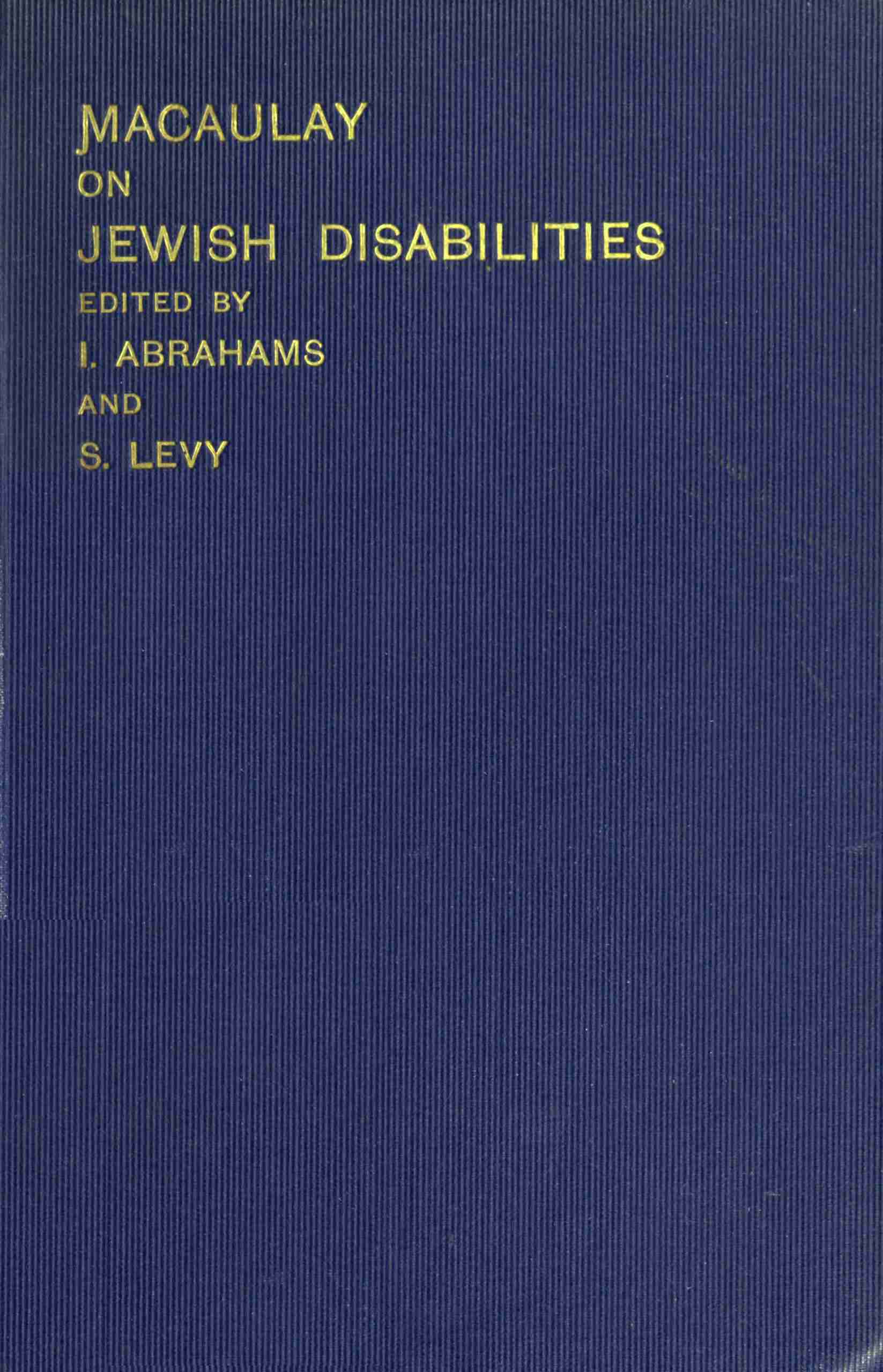 Essay and Speech on Jewish Disabilities