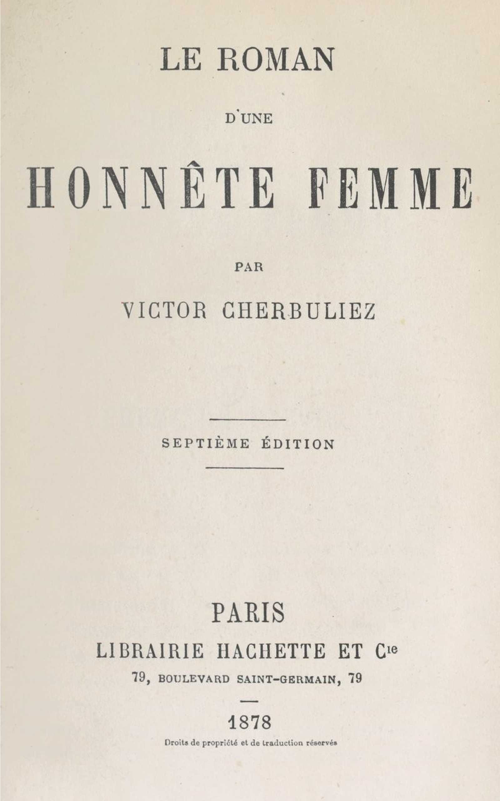Le Roman D'une Honnête Femme