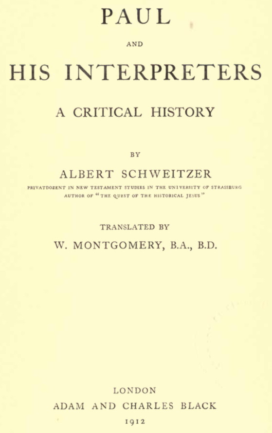 Paul and His Interpreters: A Critical History
