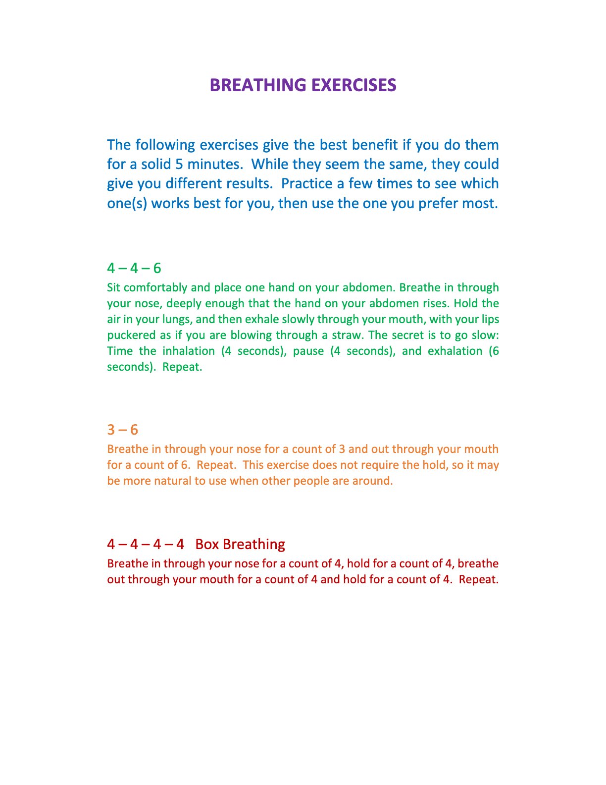 BREATHING EXERCISES